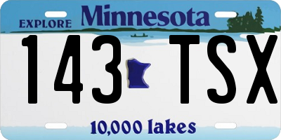 MN license plate 143TSX