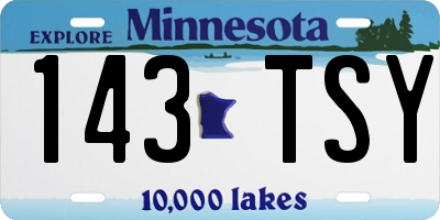 MN license plate 143TSY