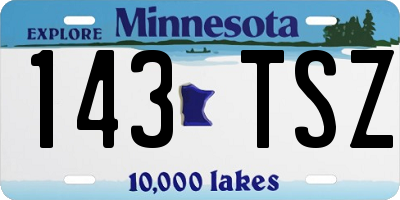 MN license plate 143TSZ