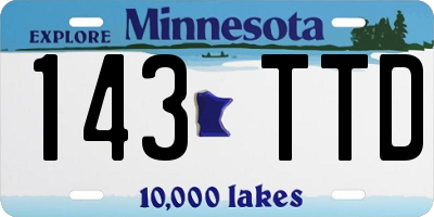 MN license plate 143TTD