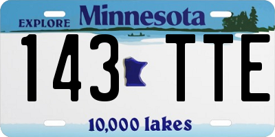 MN license plate 143TTE