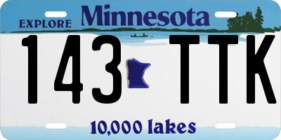 MN license plate 143TTK