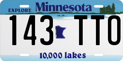 MN license plate 143TTO