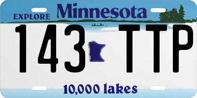 MN license plate 143TTP