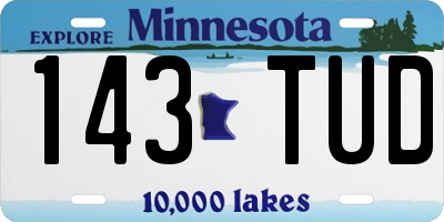 MN license plate 143TUD