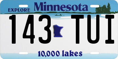 MN license plate 143TUI