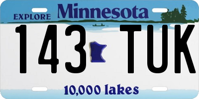 MN license plate 143TUK