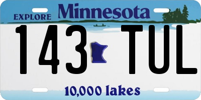 MN license plate 143TUL