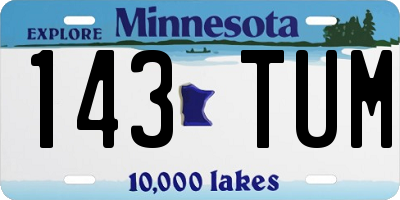 MN license plate 143TUM