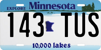 MN license plate 143TUS