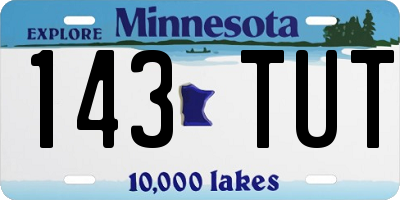 MN license plate 143TUT