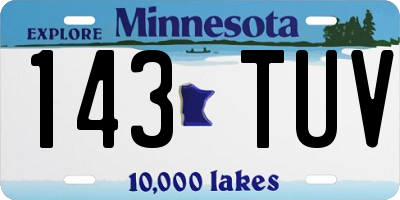 MN license plate 143TUV