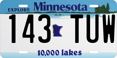 MN license plate 143TUW