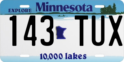 MN license plate 143TUX