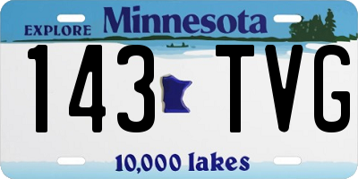 MN license plate 143TVG