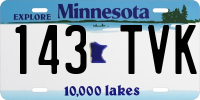 MN license plate 143TVK
