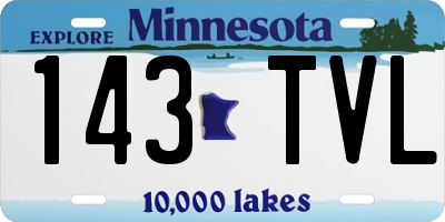 MN license plate 143TVL