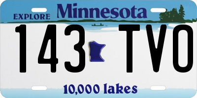 MN license plate 143TVO
