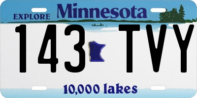 MN license plate 143TVY