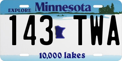 MN license plate 143TWA