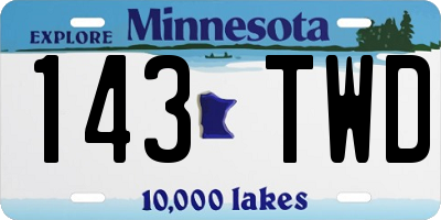 MN license plate 143TWD