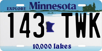 MN license plate 143TWK