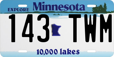 MN license plate 143TWM
