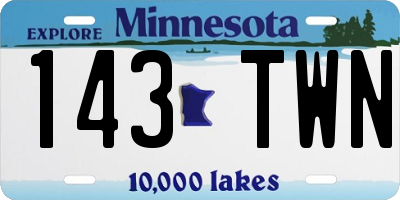 MN license plate 143TWN
