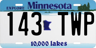 MN license plate 143TWP