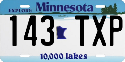 MN license plate 143TXP