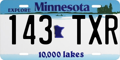 MN license plate 143TXR
