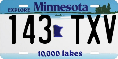 MN license plate 143TXV