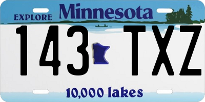 MN license plate 143TXZ