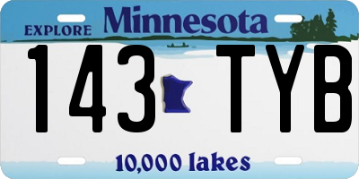 MN license plate 143TYB