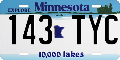 MN license plate 143TYC