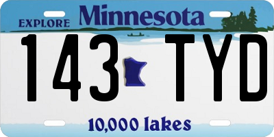 MN license plate 143TYD
