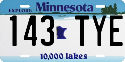 MN license plate 143TYE