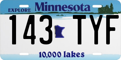 MN license plate 143TYF