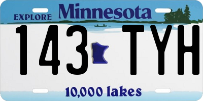 MN license plate 143TYH
