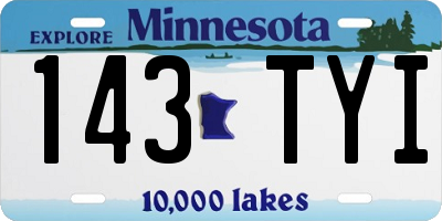 MN license plate 143TYI