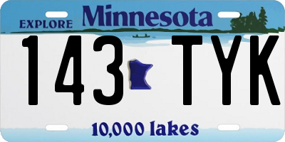 MN license plate 143TYK