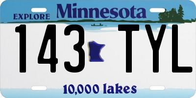 MN license plate 143TYL