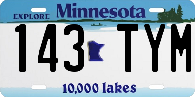 MN license plate 143TYM