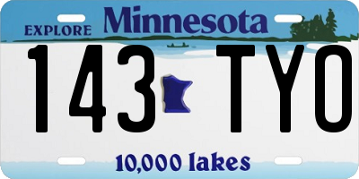 MN license plate 143TYO