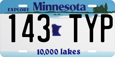 MN license plate 143TYP