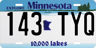 MN license plate 143TYQ