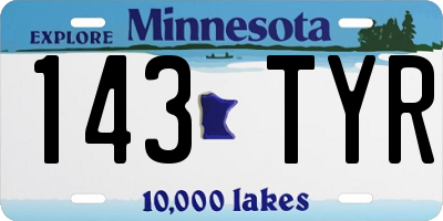 MN license plate 143TYR