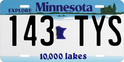 MN license plate 143TYS