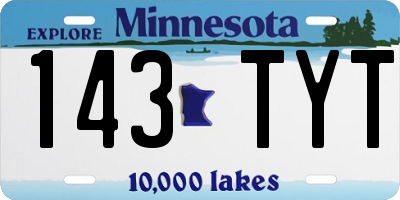 MN license plate 143TYT