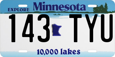 MN license plate 143TYU